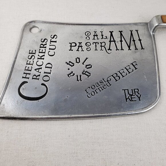 York Metalcrafters 1977 metal cleaver shape charcuterie cutting serving board - Picture 2 of 9